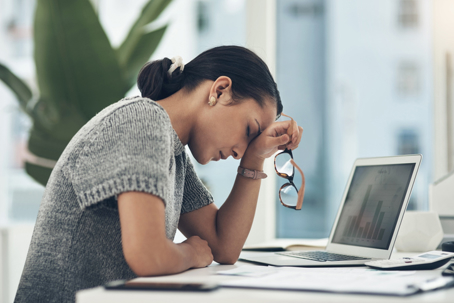 stressed woman at work